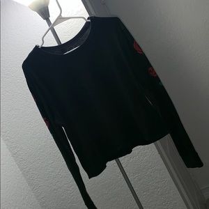 Graphic long sleeve crop top